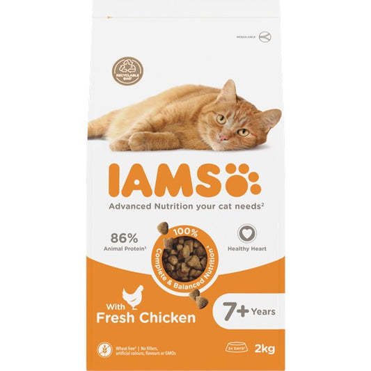 Iams Vitality Senior Cat Food Chicken 2kg