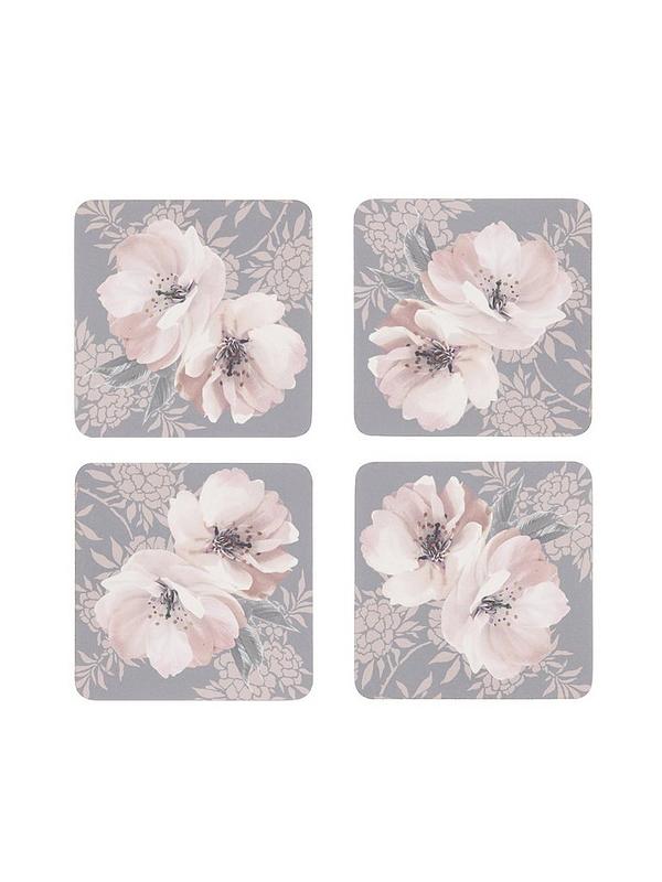 Dramatic Floral Coasters Set of 4