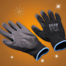 Scan Black PU Dipped Gloves (5 Pairs)