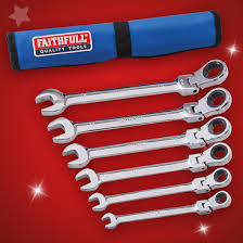 Faithfull Ratcheting Combi Spanner Set  6 Piece